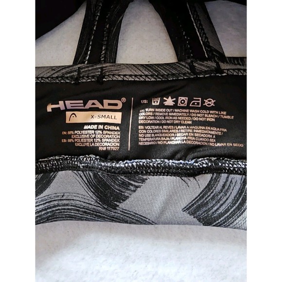 HEAD Black Gray Geometric Dri -Motion T- Back Sports Bra Top Size XS - Picture 7 of 8